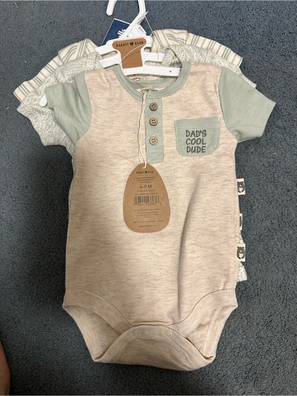 Marshalls Sand and Sage 'Dad's Cool Dude' One-Piece Bodysuit